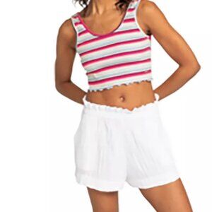Roxy Women's Keep It Wavy Printed Brazilian Sand Striped Cropped Tank ~ Small